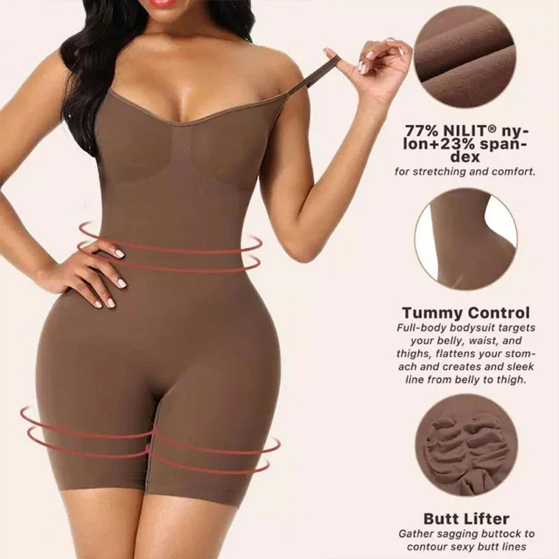 2PCS Seamless Bodysuit Compression Open Crotch Shapewear Women Push up Fajas Colombianas Corset Slimming Butt Lifter Body Shaper