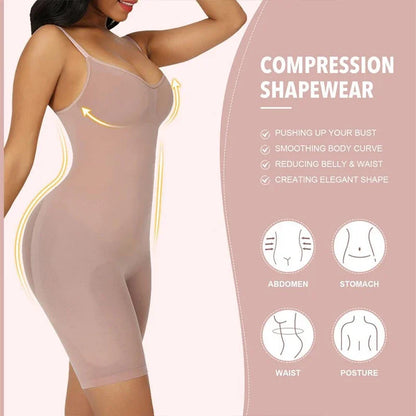 2PCS Seamless Bodysuit Compression Open Crotch Shapewear Women Push up Fajas Colombianas Corset Slimming Butt Lifter Body Shaper