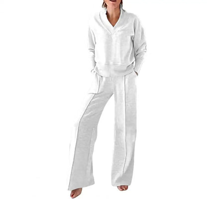 V-neck Top & Pants Two-piece Set